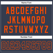 Custom Navy Navy-Orange Mesh Authentic Football Jersey