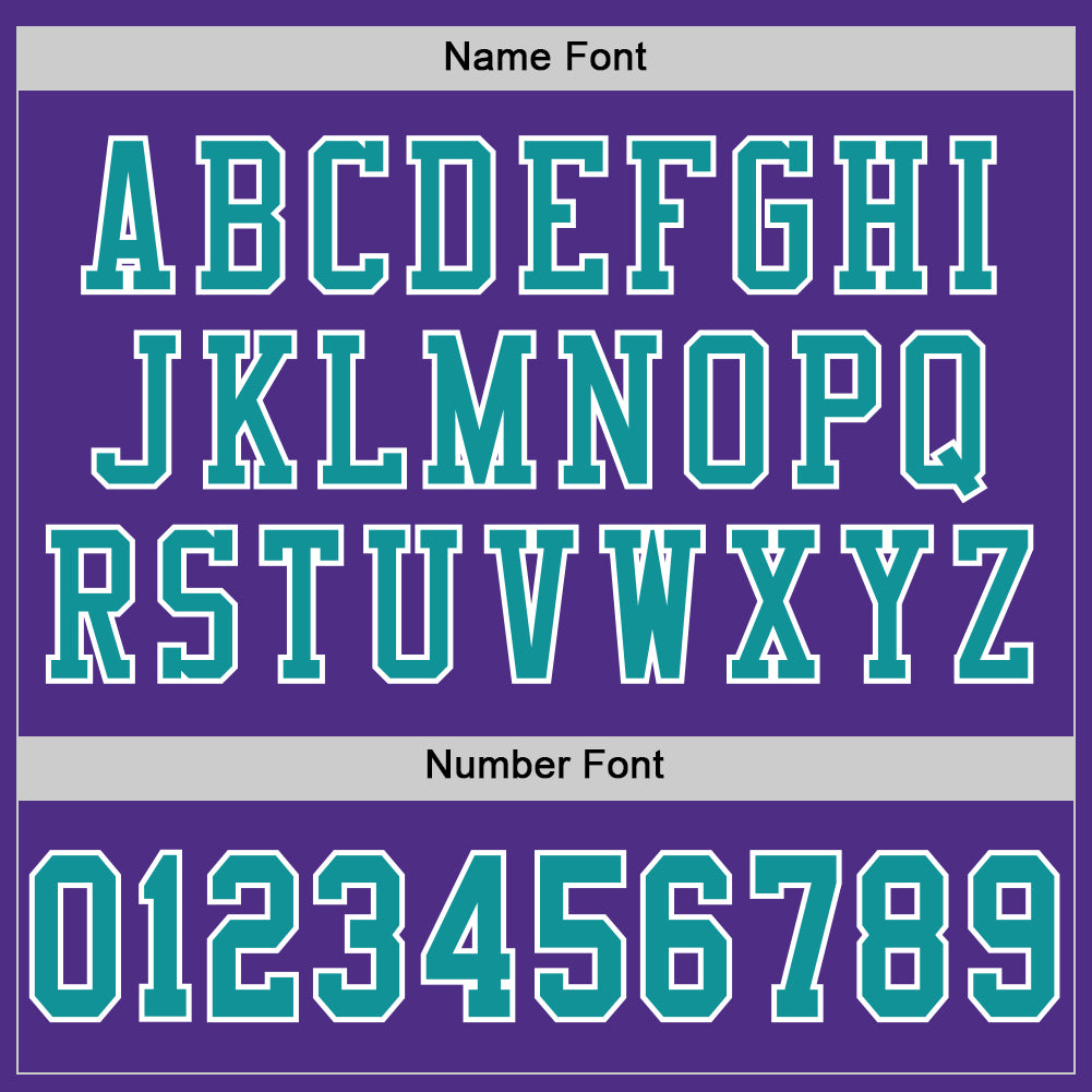 Custom Purple Aqua-White Mesh Authentic Football Jersey