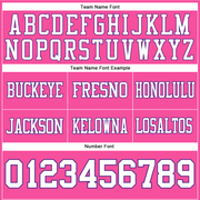 Custom Pink White-Purple Mesh Authentic Football Jersey