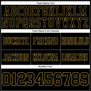 Custom Black Old Gold-Red Mesh Authentic Football Jersey