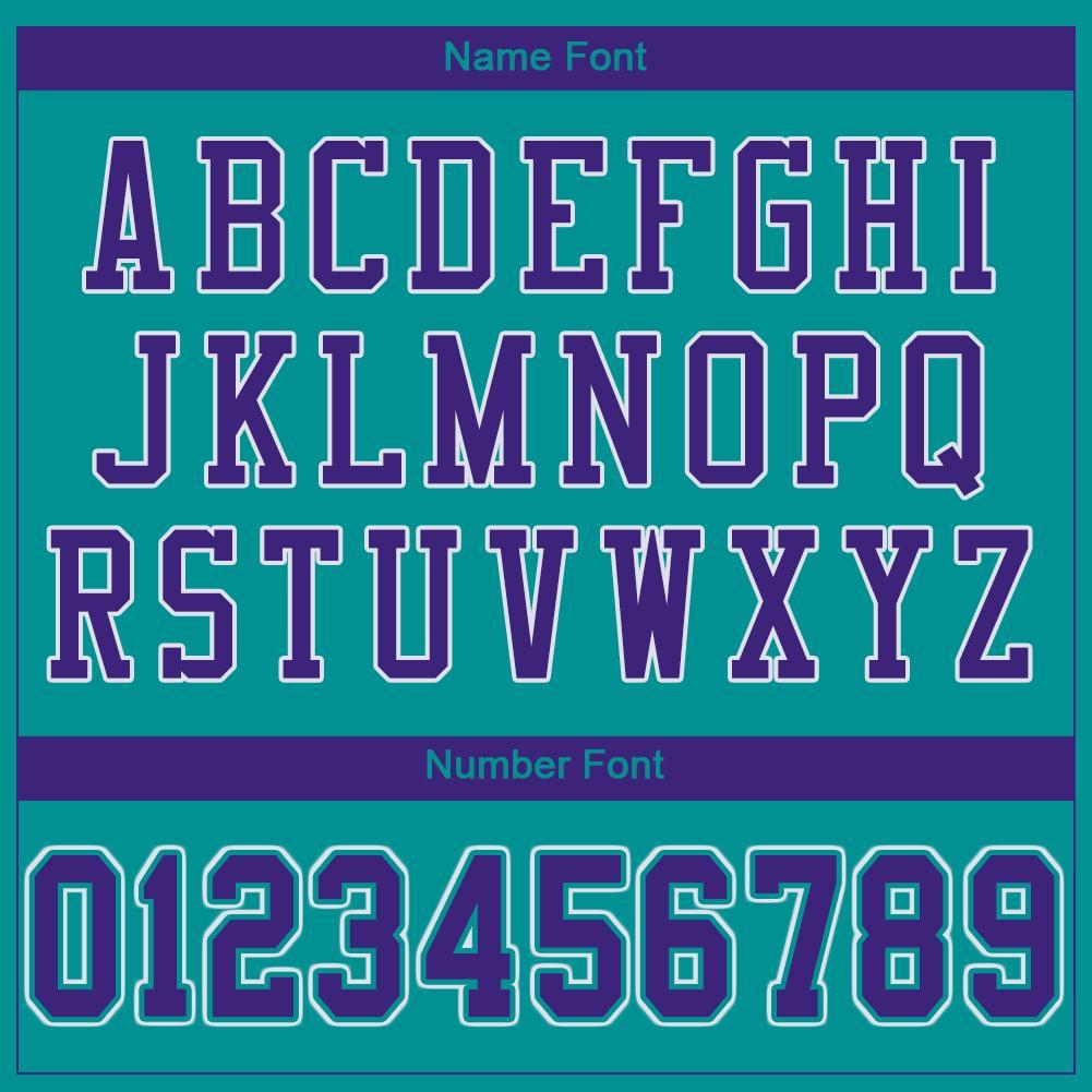 Custom Aqua Purple-White Mesh Authentic Football Jersey