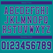 Custom Aqua Purple-White Mesh Authentic Football Jersey