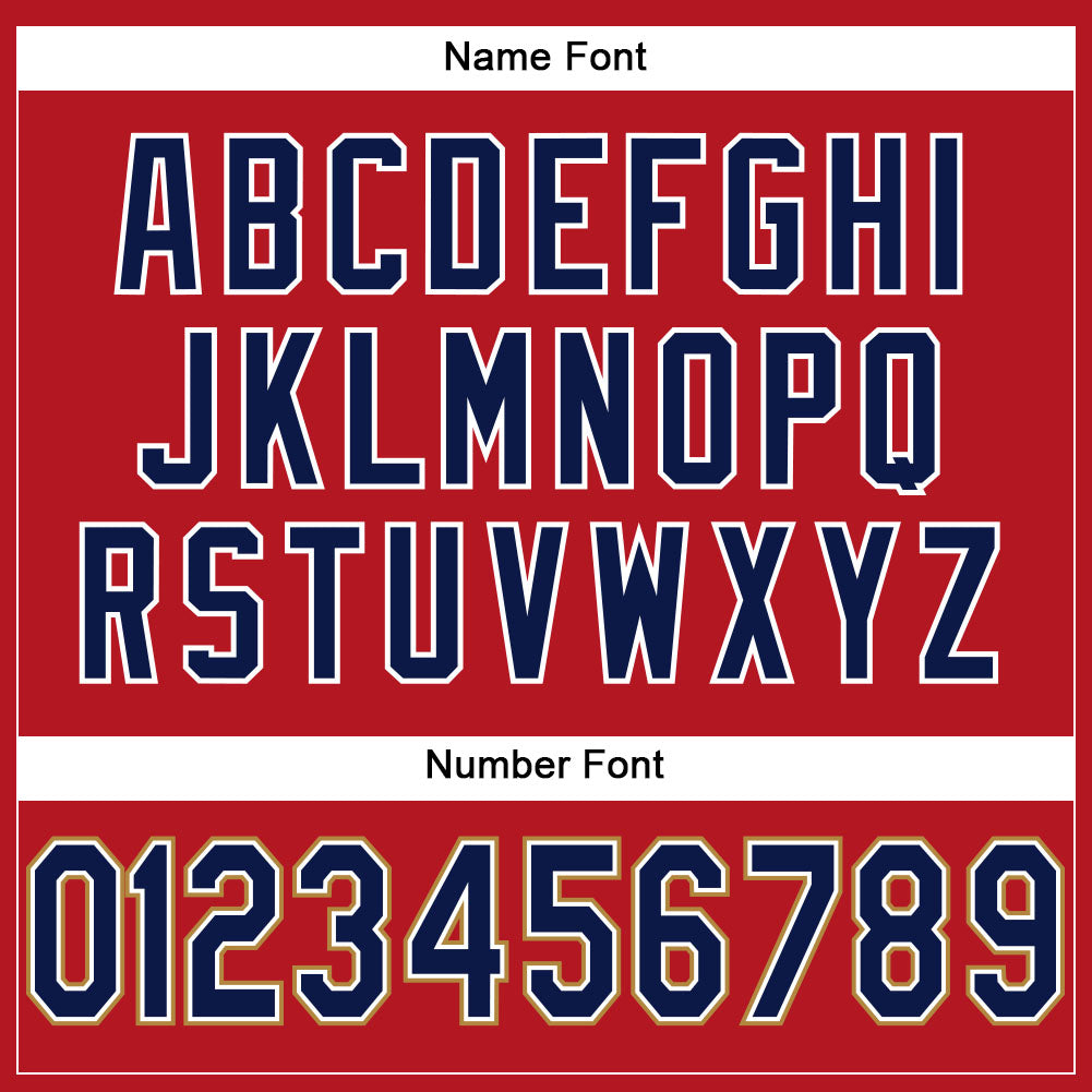 Custom Red Navy-Old Gold Mesh Authentic Football Jersey