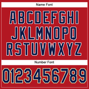 Custom Red Navy-Old Gold Mesh Authentic Football Jersey