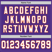 Custom Purple White-Orange Mesh Authentic Throwback Football Jersey