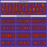 Custom Purple Orange-Black Mesh Authentic Throwback Football Jersey
