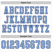 Custom White Light Blue-Navy Mesh Authentic Football Jersey