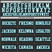 Custom Black White-Teal Mesh Authentic Throwback Football Jersey