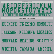 Custom Gray Pink-Kelly Green Mesh Authentic Football Jersey