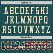 Custom Midnight Green Vintage USA Flag-City Cream Mesh Authentic Football Jersey