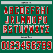 Custom Kelly Green Red-White Mesh Authentic Throwback Football Jersey