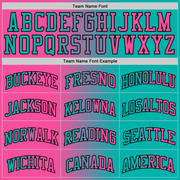 Custom Aqua Pink-Black Authentic Gradient Fashion Basketball Jersey