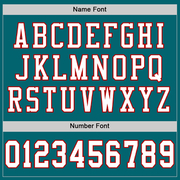 Custom Teal White-Red Mesh Authentic Football Jersey