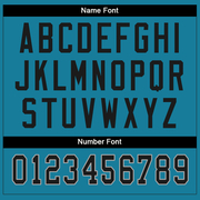 Custom Panther Blue Black-White Mesh Split Fashion Football Jersey