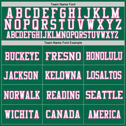 Custom Kelly Green Pink-White Mesh Authentic Throwback Football Jersey