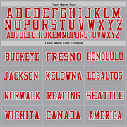 Custom Gray Red-White Mesh Authentic Throwback Football Jersey