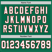 Custom Kelly Green White-Red Mesh Authentic Throwback Football Jersey