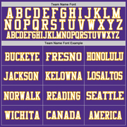 Custom Purple White-Gold Mesh Authentic Throwback Football Jersey