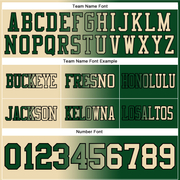 Custom Green Cream-Black Mesh Authentic Gradient Fashion Football Jersey