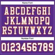 Custom Purple White-Orange Mesh Authentic Football Jersey