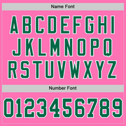 Custom Pink Kelly Green-White Mesh Authentic Throwback Football Jersey