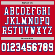 Custom Red White-Royal Mesh Authentic Throwback Football Jersey