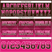 Custom Brown Hot Pink-White Mesh Authentic Gradient Square Shape Flag Football Jersey