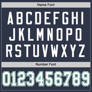 Custom Navy White-Kelly Green Mesh Authentic Throwback Football Jersey