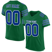 Custom Kelly Green Royal-White Mesh Authentic Football Jersey