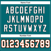 Custom Teal White-Orange Mesh Authentic Football Jersey