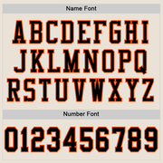 Custom Cream Black-Orange Mesh Authentic Football Jersey