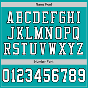 Custom Aqua White-Black Mesh Authentic Football Jersey