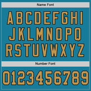 Custom Panther Blue Old Gold-Black Mesh Authentic Throwback Football Jersey