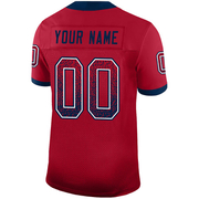 Custom Red Navy-White Mesh Drift Fashion Football Jersey