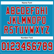 Custom Panther Blue Red-White Mesh Authentic Football Jersey