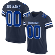 Custom Navy Royal-White Mesh Authentic Football Jersey