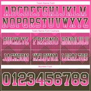 Custom Pink Olive-White Mesh Authentic Gradient Square Shape Flag Football Jersey