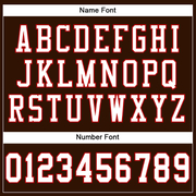 Custom Brown White-Red Mesh Authentic Football Jersey