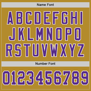 Custom Old Gold Purple-White Mesh Authentic Throwback Football Jersey