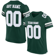 Custom Green White-Gray Mesh Authentic Football Jersey