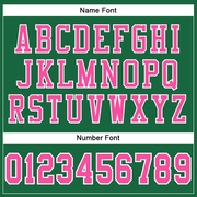 Custom Kelly Green Pink-White Mesh Authentic Football Jersey