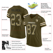 Custom Olive Camo-Black Mesh Authentic Salute To Service Football Jersey