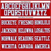 Custom Red White-Powder Blue Mesh Authentic Football Jersey