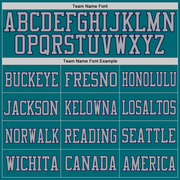 Custom Teal Gray-Navy Mesh Authentic Football Jersey