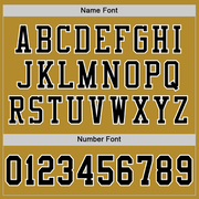 Custom Old Gold Black-White Mesh Authentic Football Jersey