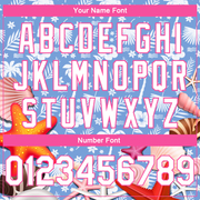 Custom Light Blue White-Pink 3D Pattern Hawaii Palm Trees And Starfishes Authentic Basketball Jersey