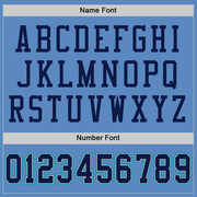 Custom Light Blue Navy Gray-Teal Mesh Authentic Football Jersey