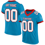 Custom Panther Blue White-Red Mesh Authentic Football Jersey