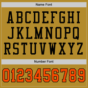 Custom Old Gold Orange-Black Mesh Authentic Football Jersey