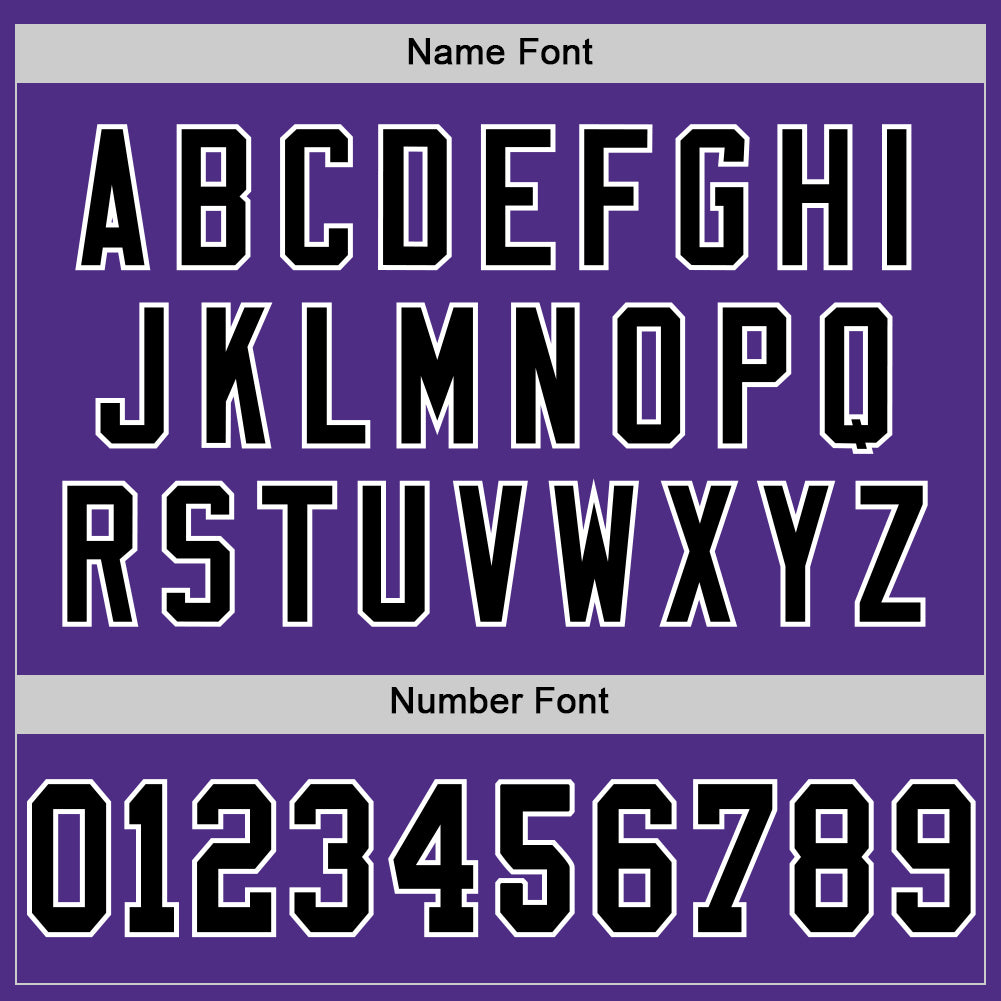 Custom Purple Black-White Mesh Authentic Throwback Football Jersey